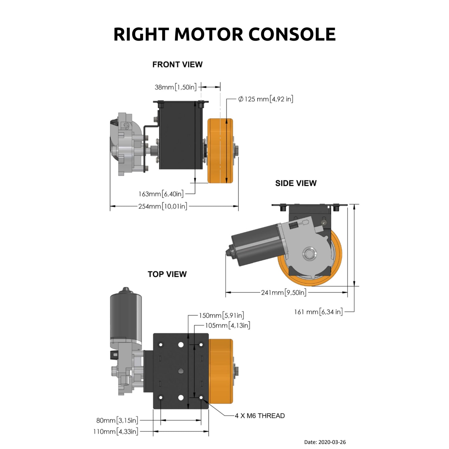 Motor Console 125mm Wheel