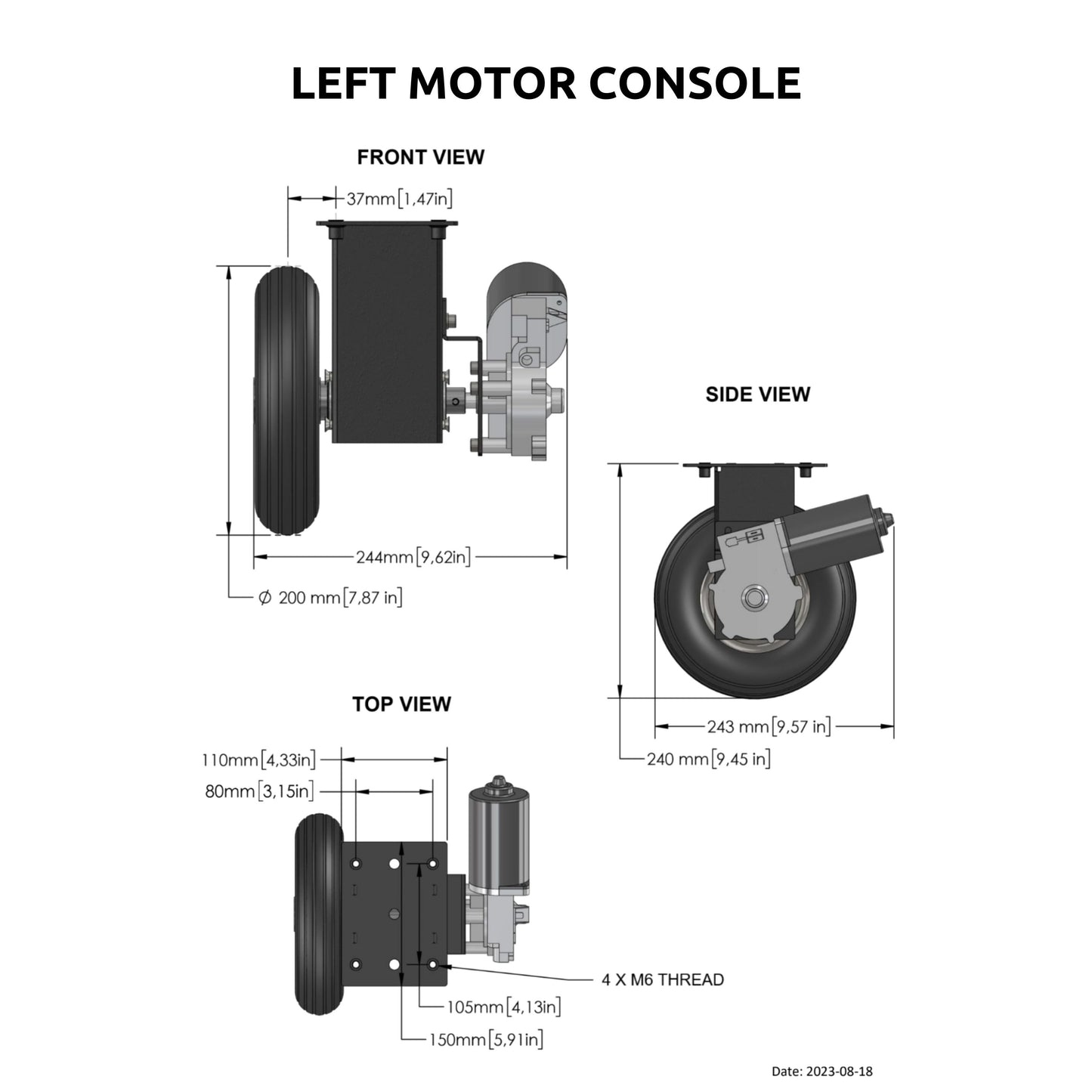 Motor Console 200mm Wheel