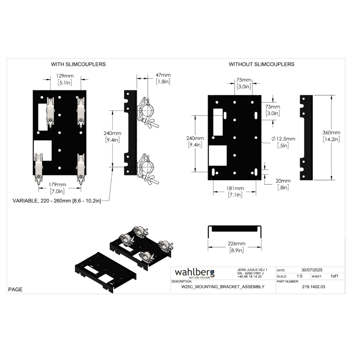 Winch 25 Curtain Mounting Bracket