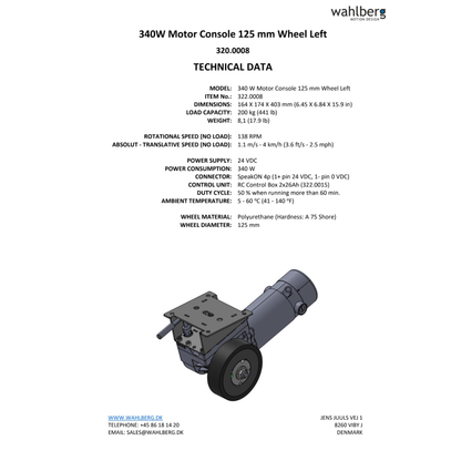 340W Motor Console 125mm Wheel