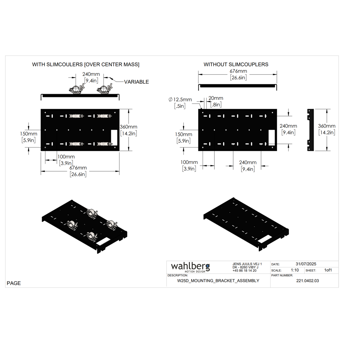 Winch 25 Double Mounting Bracket