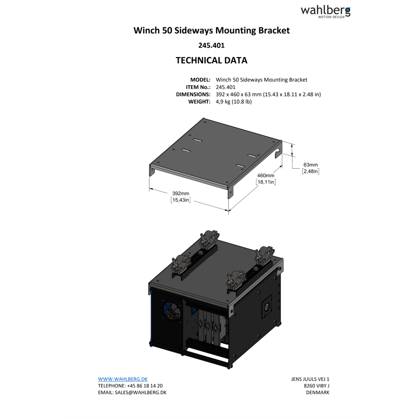 Winch 50 Pilewind Mounting Bracket